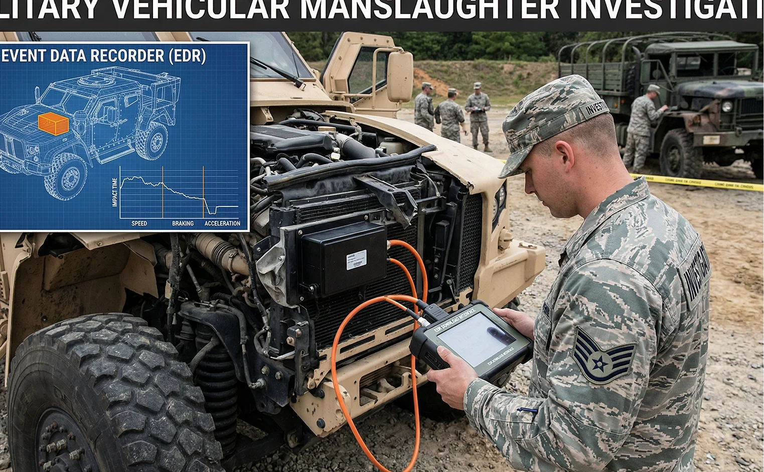 Event Data Recorder analysis in military vehicular manslaughter cases
