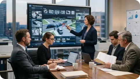 Forensic crash visualization and 3D reconstruction analysis