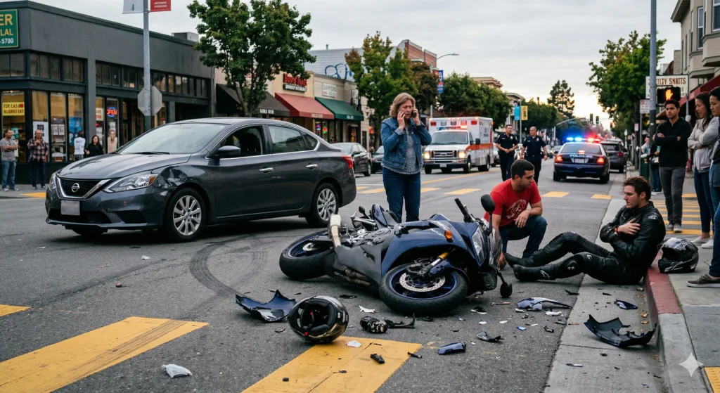 Motorcycle collision reconstruction with speed and impact analysis