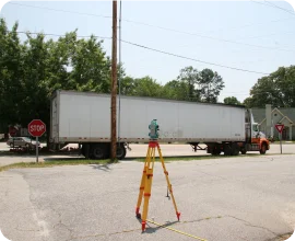 Sokkia SET330R3 reflectorless total station deployed at a collision scene Sokkia SET330R3 reflectorless total station deployed at a collision scene